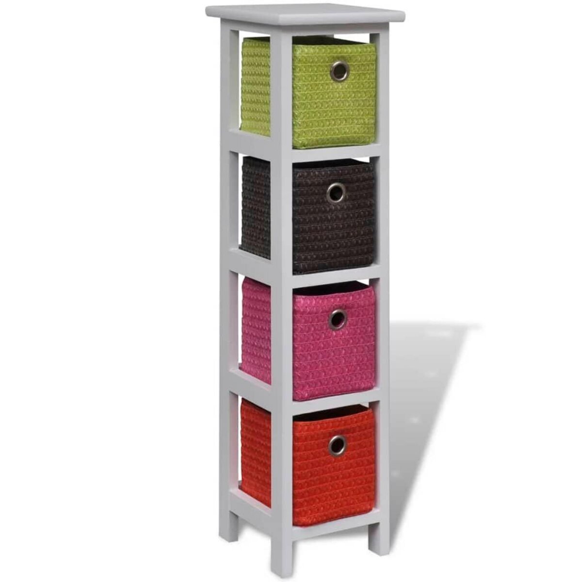 VIDAXL Etagere de rangement et paniers multicolores Bois de Paulownia