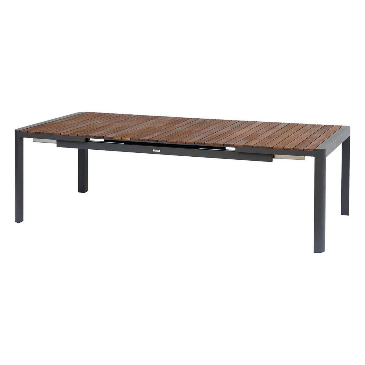 HESPERIDE Table de jardin extensible en aluminium et acacia 12 places PARADIZE - Noyer et graphite