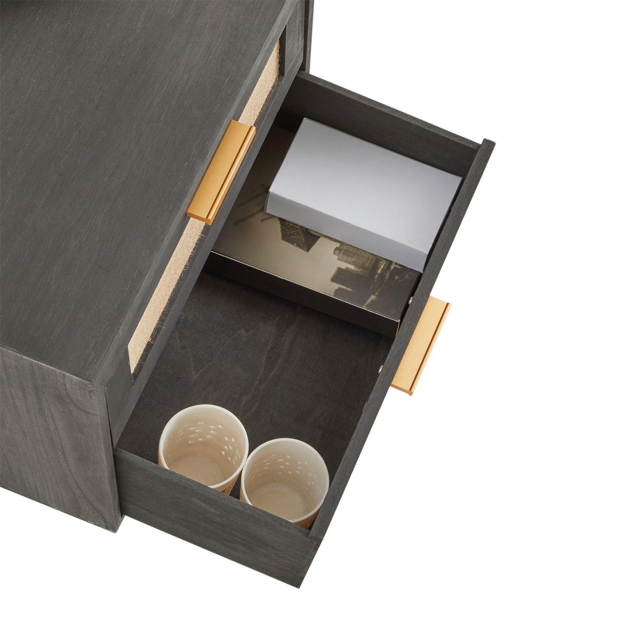 Voir la diapositive 5 : IDIMEX Table de chevet WAMAN 2 tiroirs, en bois de paulownia