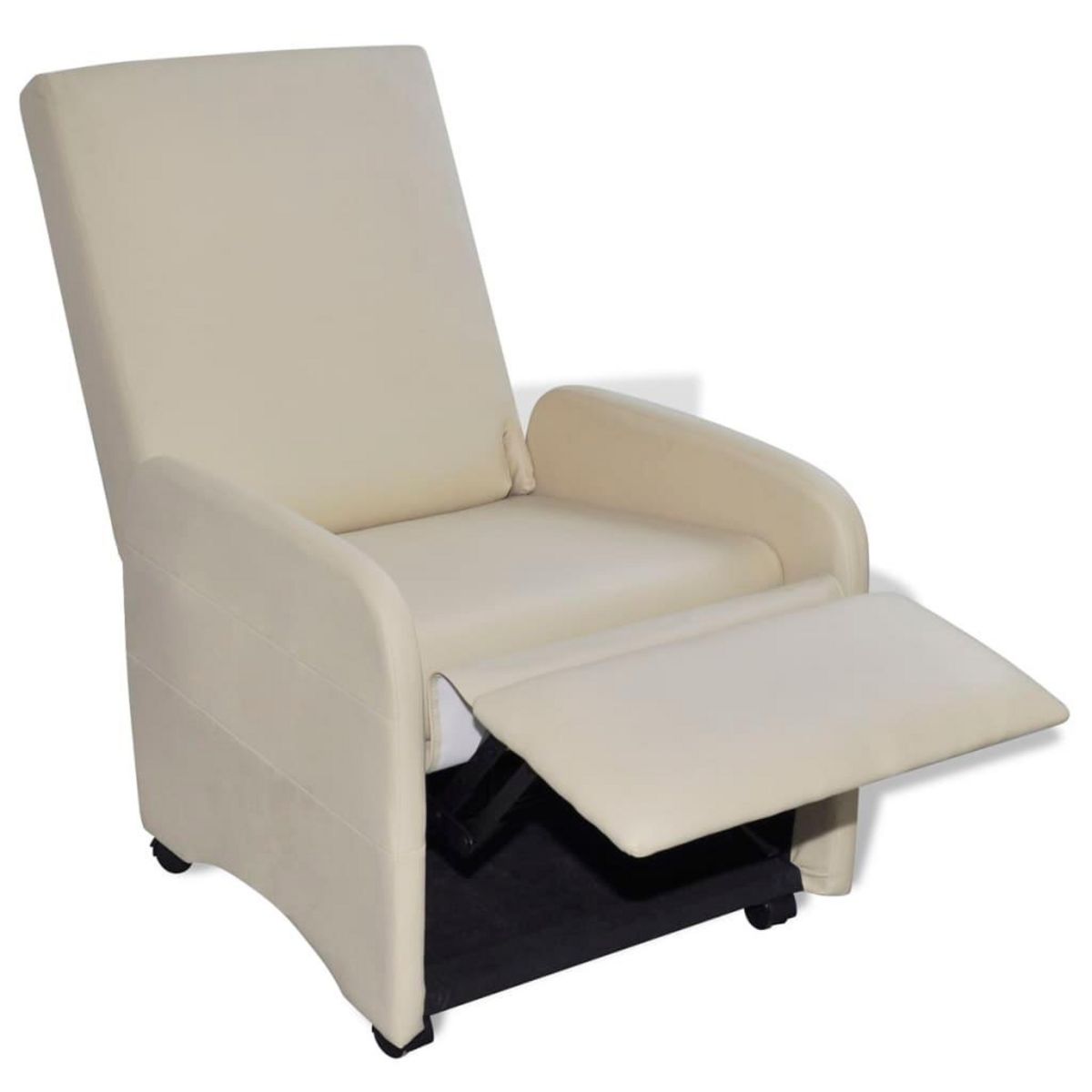 VIDAXL Fauteuil pliable creme similicuir