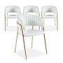 Voir la diapositive 2 : Paris Prix Lot de 4 Chaises en Bouclette  Batora  79cm Crème & Or