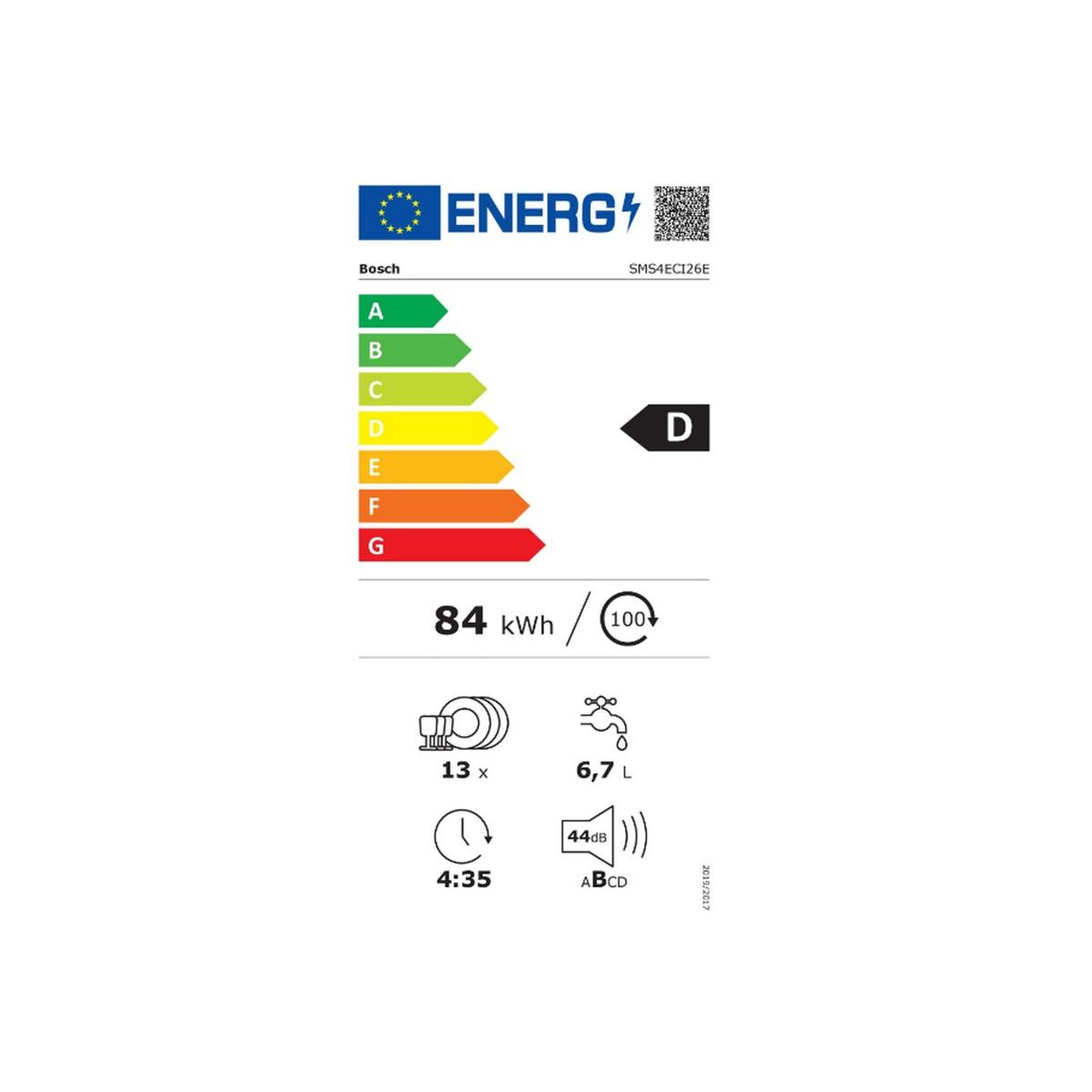 Voir la diapositive 2 : BOSCH Lave-vaisselle 60cm 13 couverts 42db - sms4eci26e