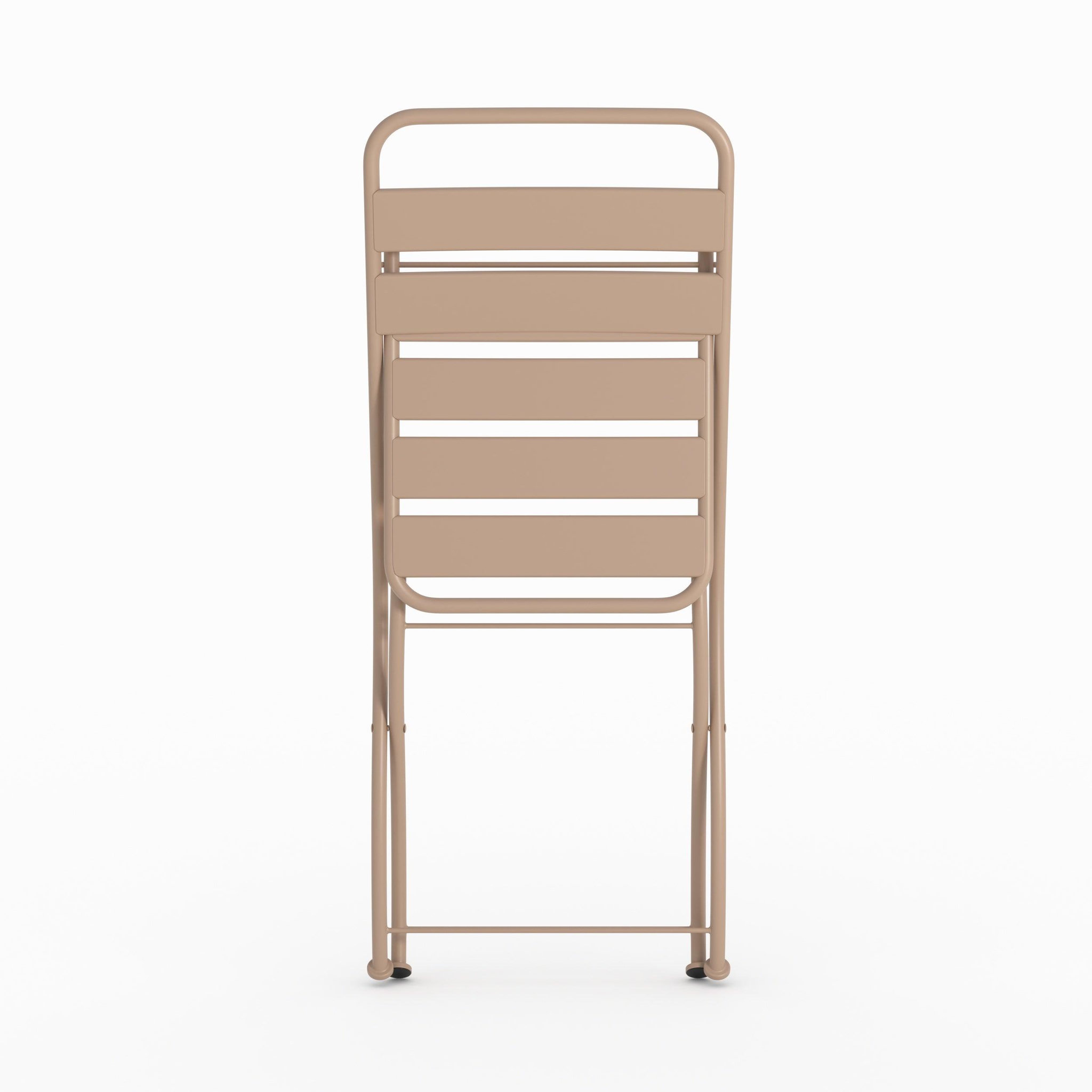 Voir la diapositive 6 : MAISON PAVANE Lot de 2 chaises de jardin en métal taupe, pliantes-yumi