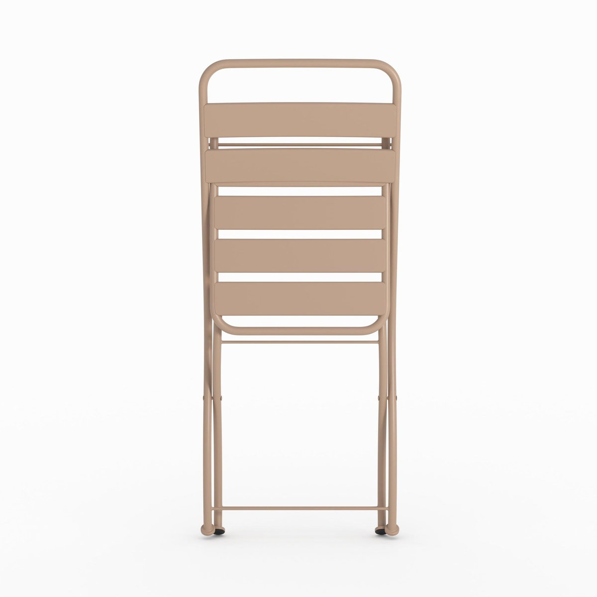 Rendez vous déco Lot de 2 chaises de jardin en métal taupe, pliantes-Yumi