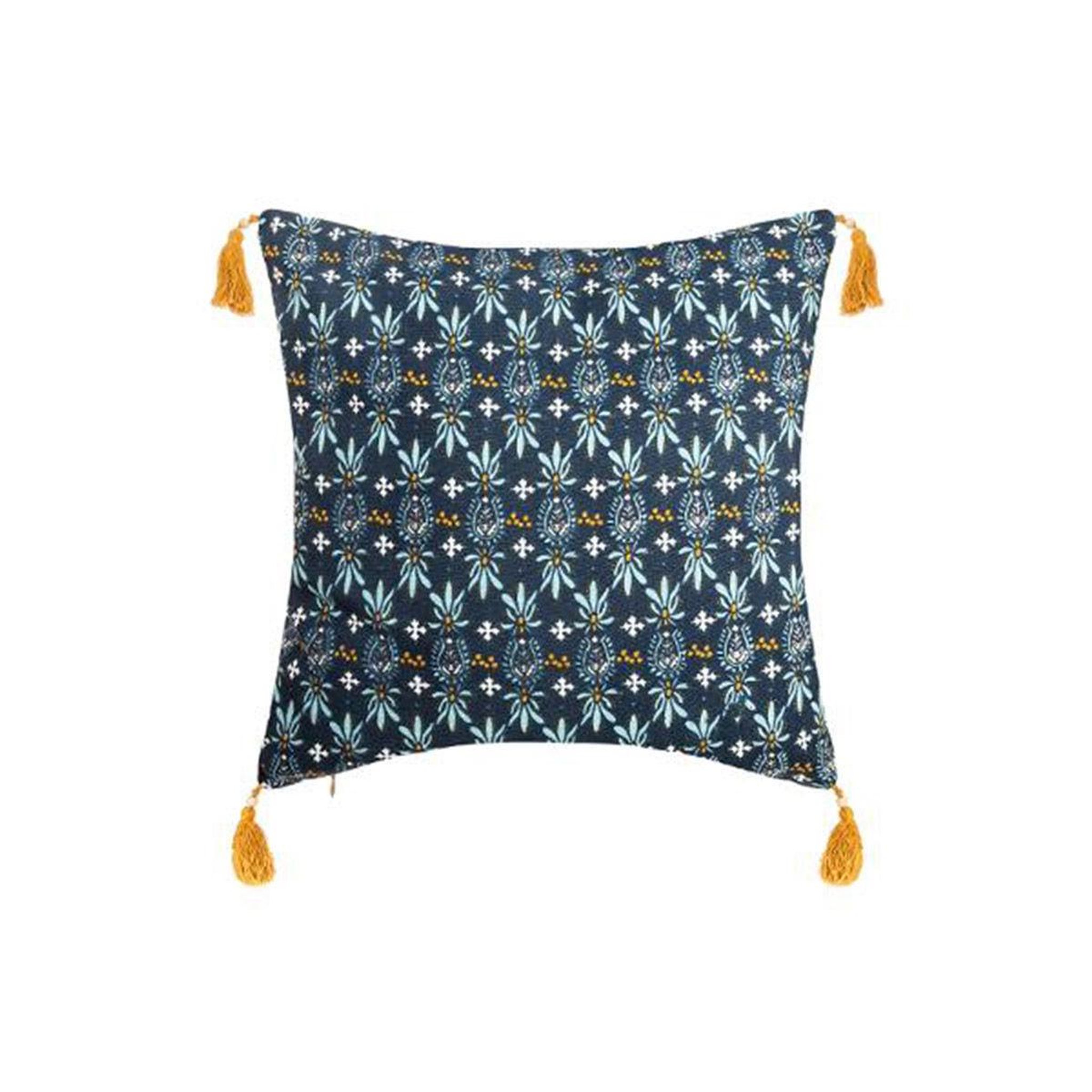 ATMOSPHERA Housse de coussin  exotiq  40x40cm bleu & jaune