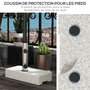 Voir la diapositive 6 : OUTSUNNY Pied de parasol en granite gris - poids net 25 Kg - 2 vis de serrage - compatible mât 32 à 48 mm