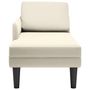 Voir la diapositive 4 : VIDAXL Fauteuil long avec coussin et accoudoir droit creme velours