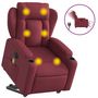 Voir la diapositive 2 : VIDAXL Fauteuil inclinable de massage electrique Rouge bordeaux Tissu