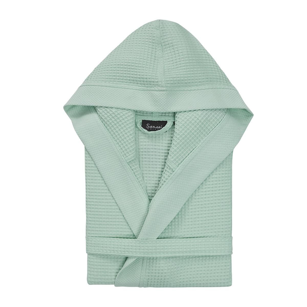 Sensei Maison Peignoir mi-long nid d'abeille SPA CAPUCHE