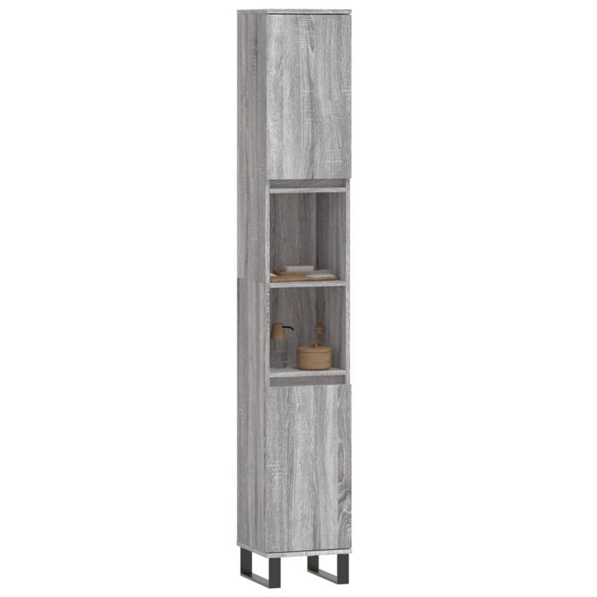 VIDAXL Armoire de bain sonoma gris 30x30x190 cm bois d'ingenierie