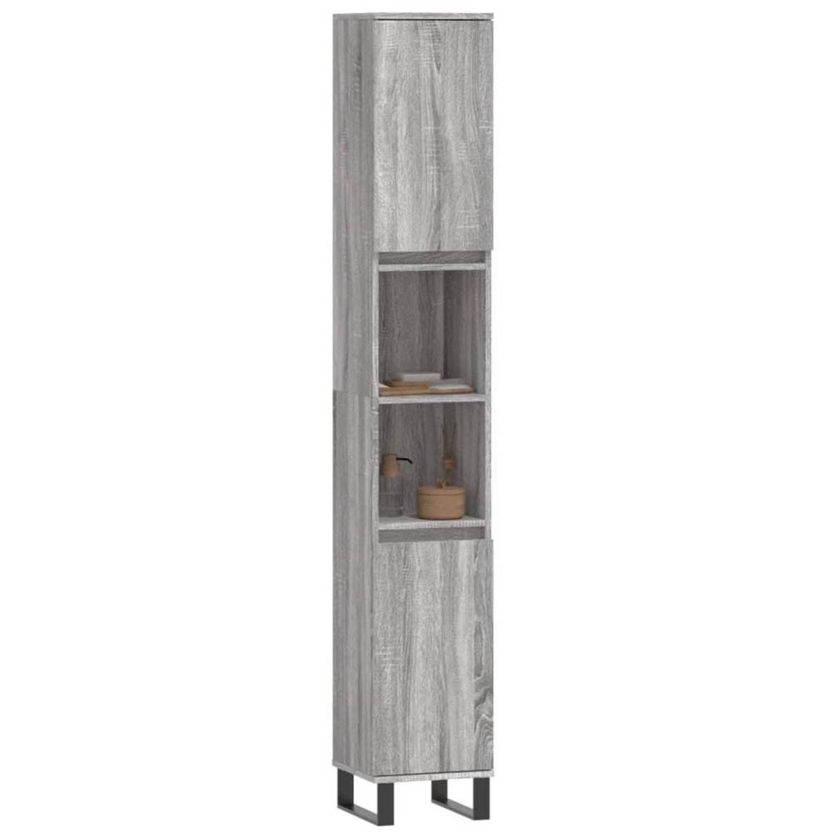 VIDAXL Armoire de bain sonoma gris 30x30x190 cm bois d'ingenierie