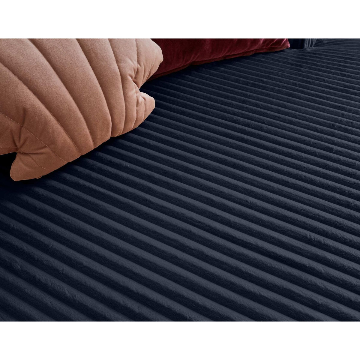 LISA DESIGN Ela - canapé d'angle droit - 4 places - en velours côtelé grosses côtes