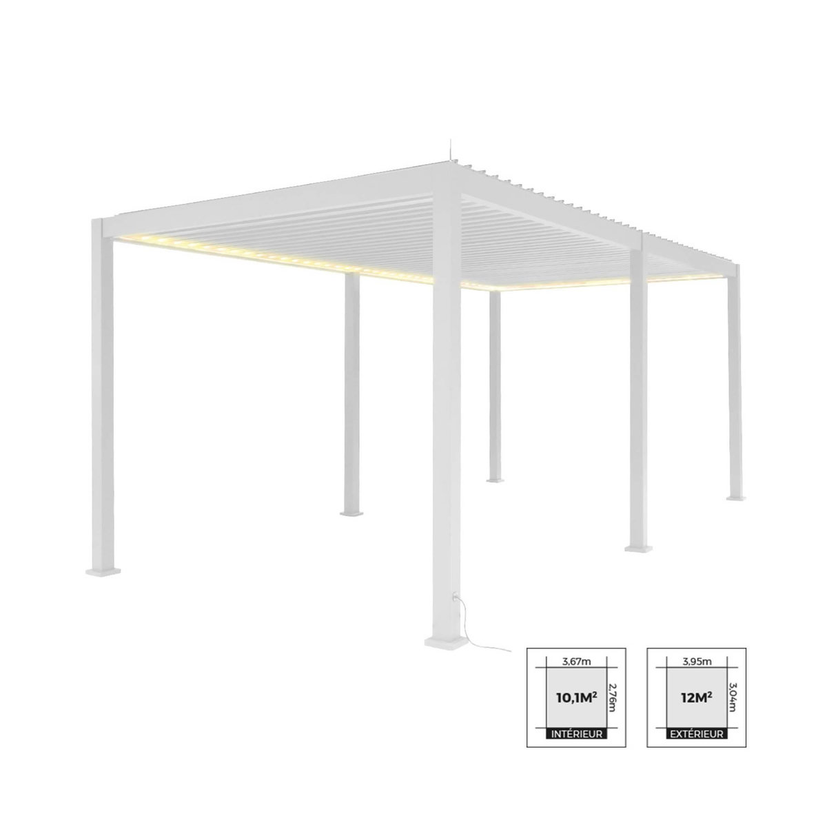 SWEEEK Pergola bioclimatique aluminium motorisée 6x3m avec éclairage LED Triomphe