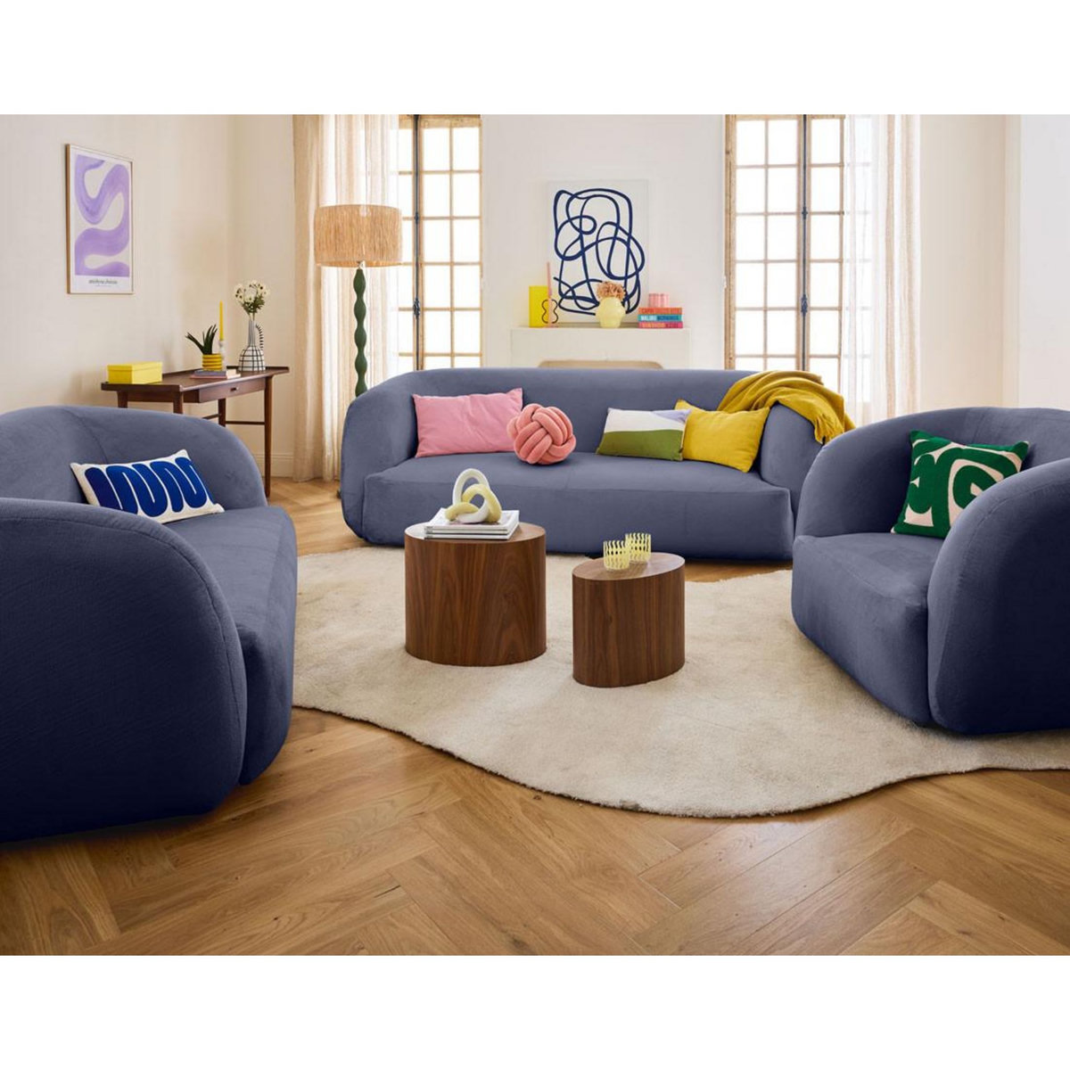 LISA DESIGN Ernee - fauteuil cocon - en velours