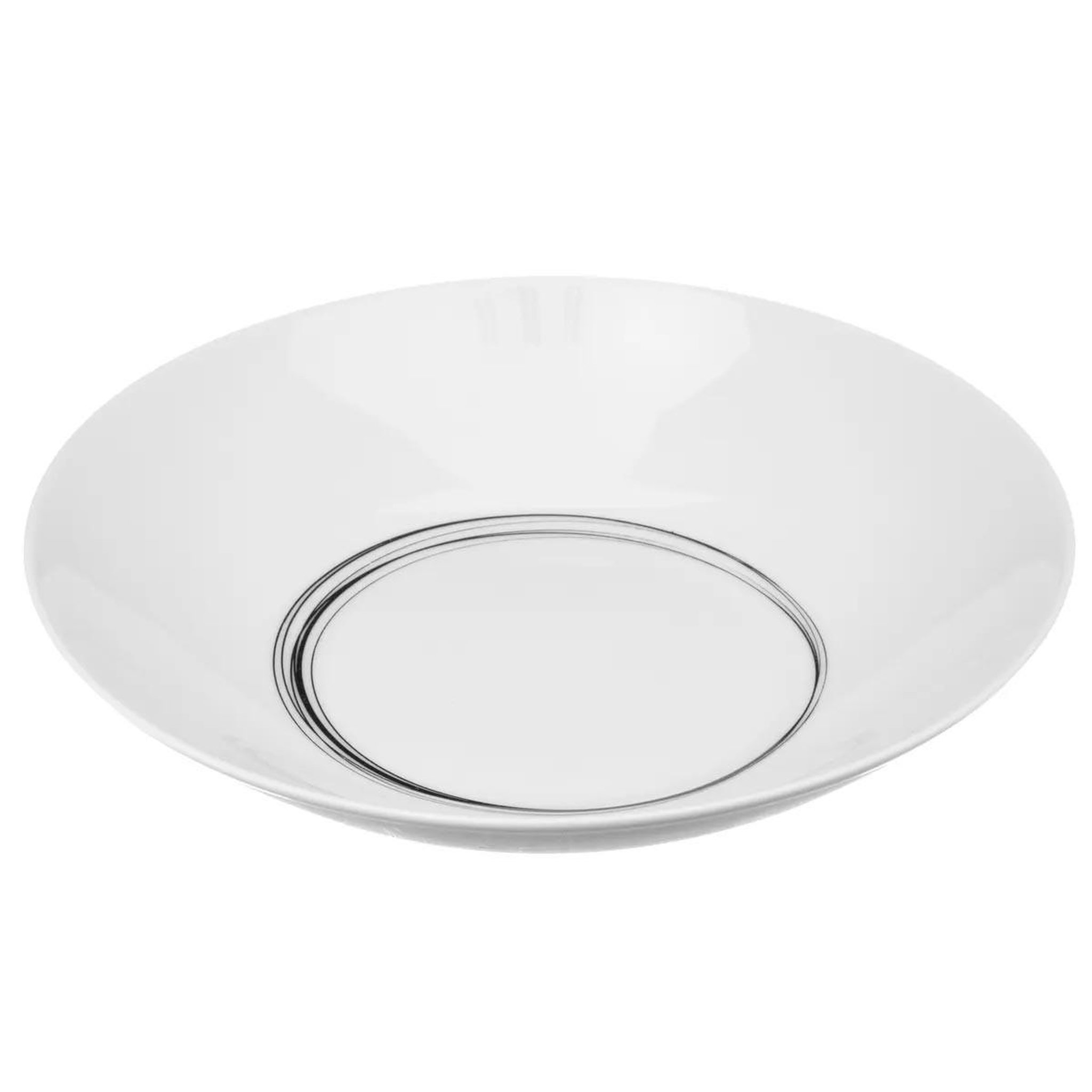 Voir la diapositive 2 : SECRET DE GOURMET Lot de 6 assiettes creuses  soft grey  20cm blanc