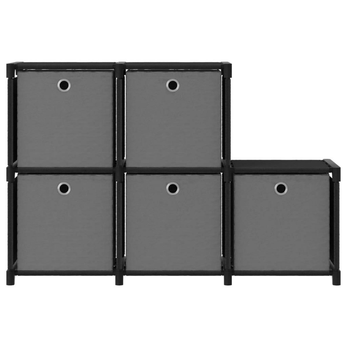 VIDAXL Etagere d'affichage 5 cubes et boîtes Noir 103x30x72,5 cm Tissu