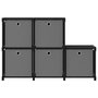 Voir la diapositive 2 : VIDAXL Etagere d'affichage 5 cubes et boîtes Noir 103x30x72,5 cm Tissu
