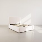 BEST MOBILIER Juliette - lit coffre - 160x200 cm - en velours côtelé. Coloris disponibles : Beige