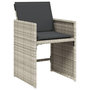 Voir la diapositive 5 : VIDAXL Ensemble a manger de jardin et coussins 7 pcs gris clair rotin