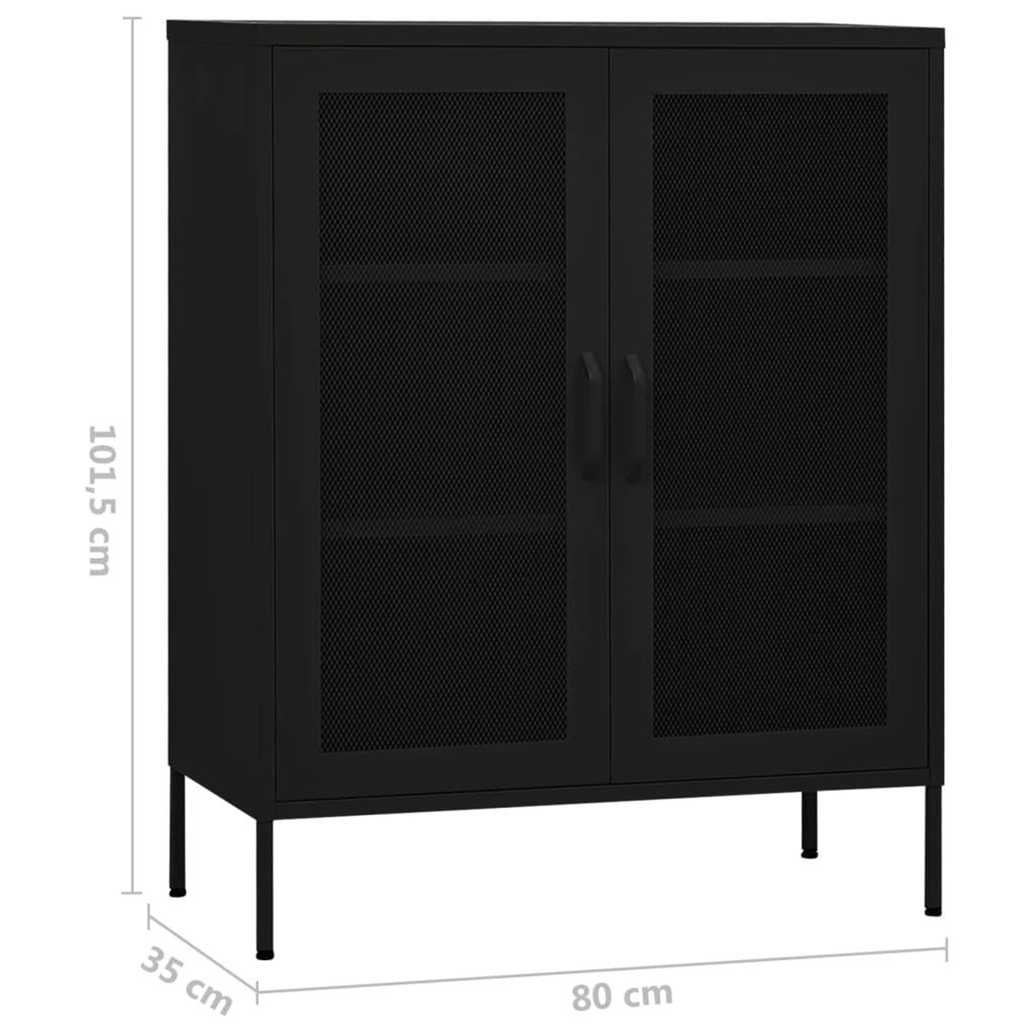 Voir la diapositive 6 : VIDAXL Armoire de rangement Noir 80x35x101,5 cm Acier