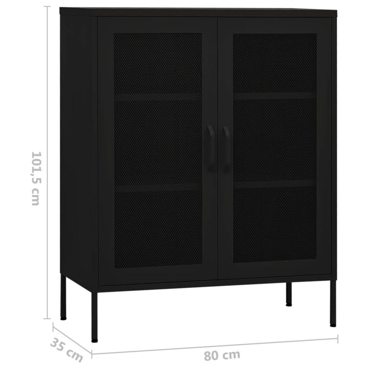 VIDAXL Armoire de rangement Noir 80x35x101,5 cm Acier