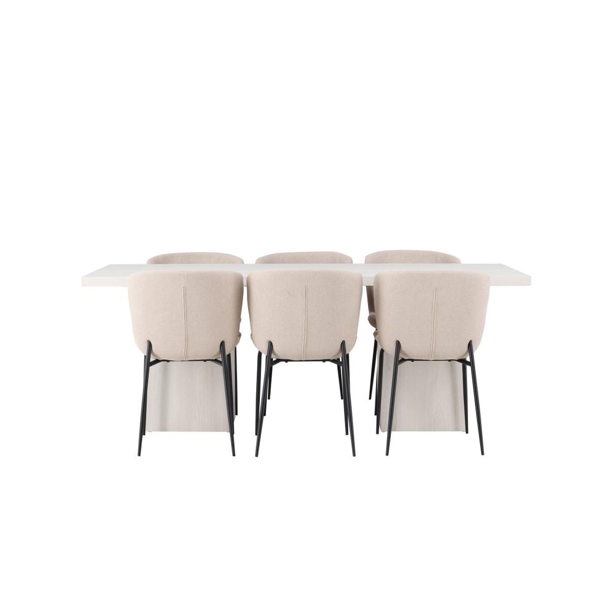 Voir la diapositive 2 : Paris Prix Ensemble table à manger & 6 chaises  olga & modesto  200cm naturel & beige