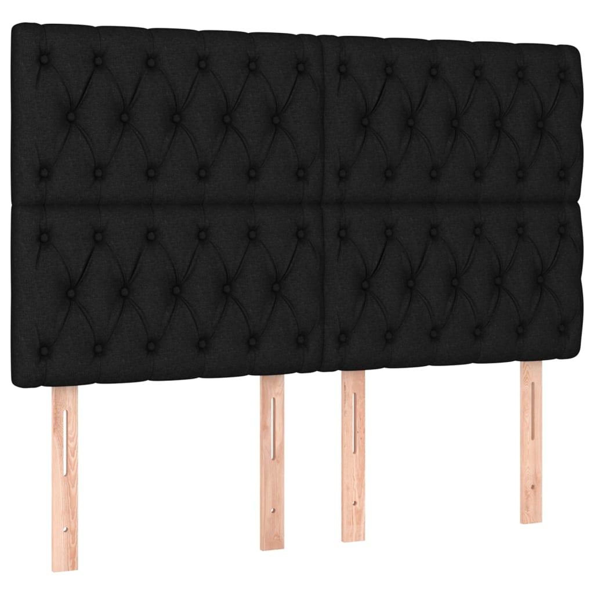 Voir la diapositive 4 : VIDAXL Tete de lit a LED Noir 144x7x118/128 cm Tissu