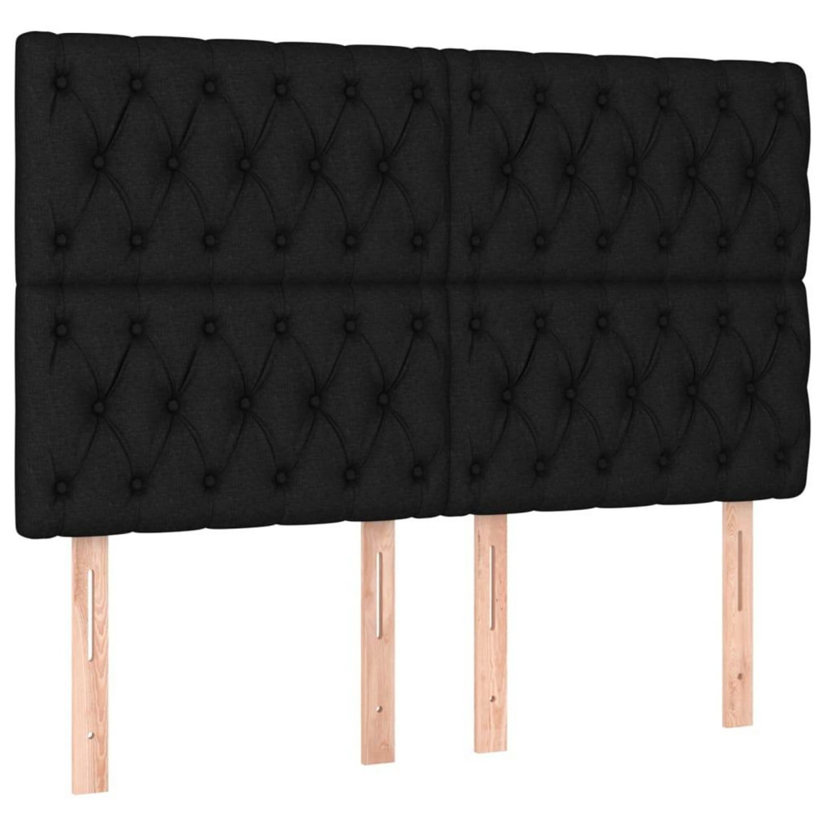 VIDAXL Tete de lit a LED Noir 144x7x118/128 cm Tissu