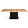 Voir la diapositive 3 : ID MARKET Table à manger extensible rectangle EDEN 8-12 personnes bois et noir 200-250 cm