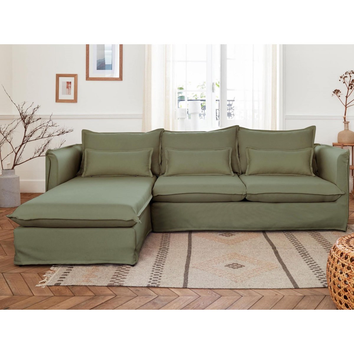 LISA DESIGN Adriann - canapé d'angle gauche fixe - 4 places - en tissu déhoussable