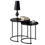 Voir la diapositive 1 : IDIMEX Lot de 2 tables d'appoint gigognes LEYRE, plateau rond en verre