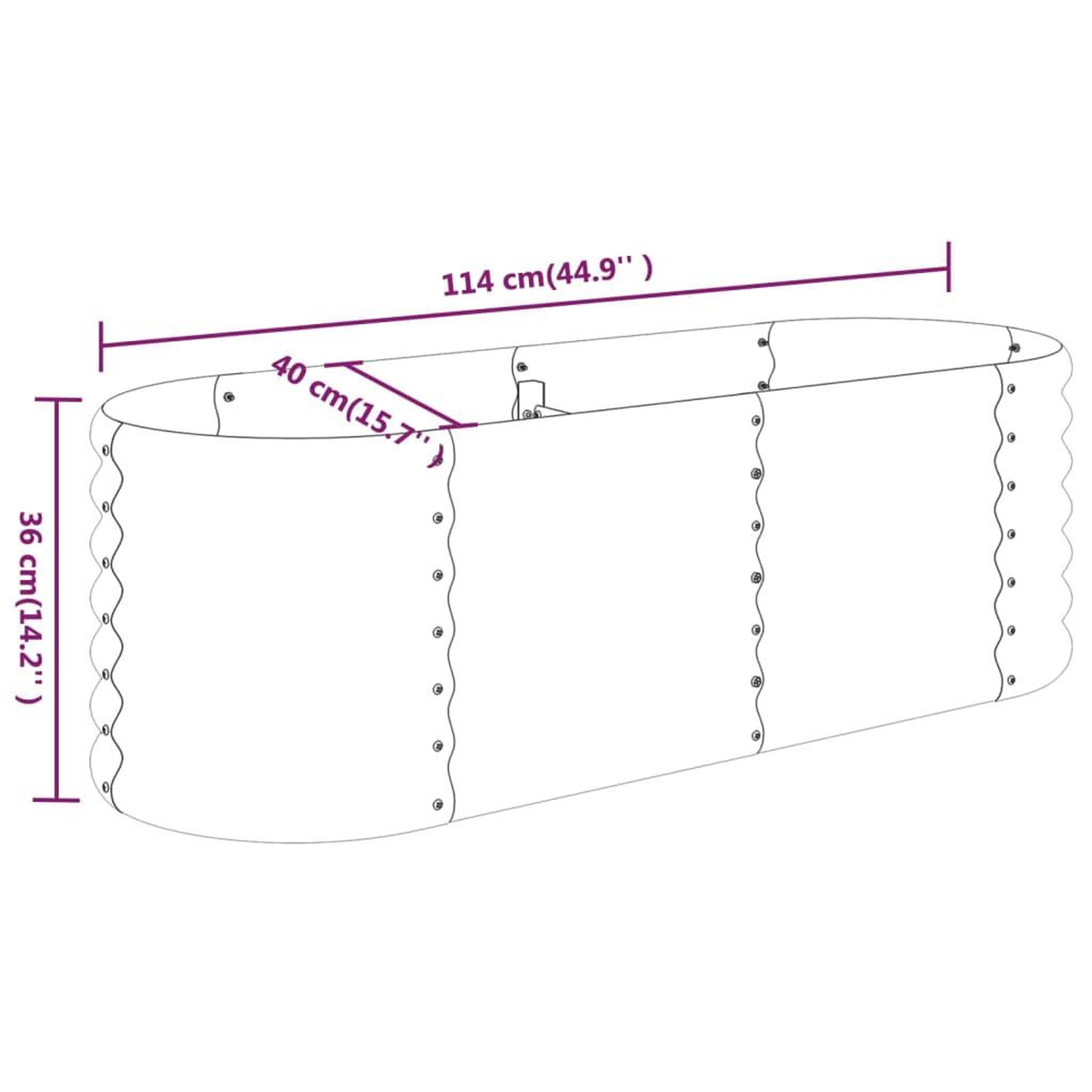 Voir la diapositive 6 : VIDAXL Lit sureleve de jardin Acier enduit de poudre Argente