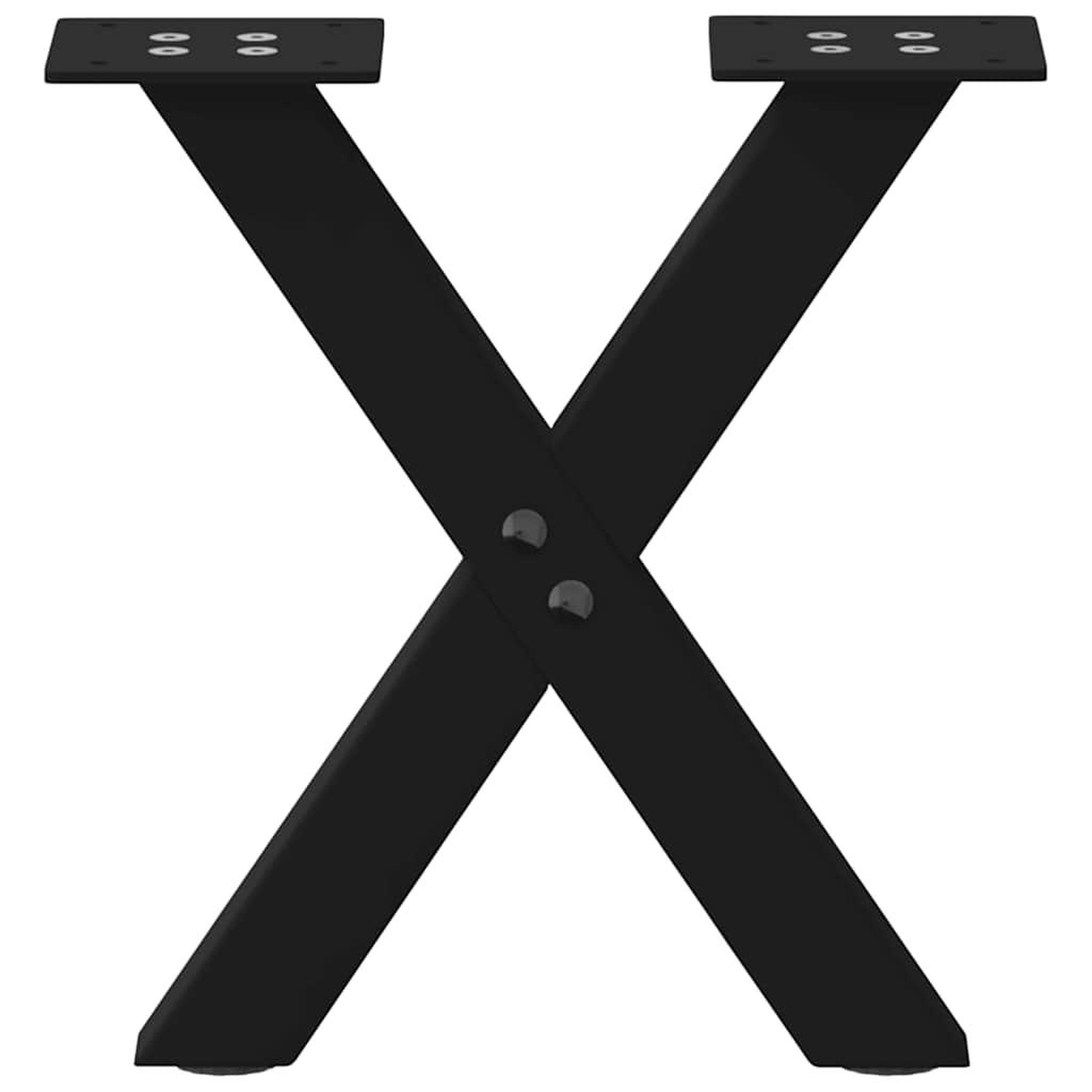 Voir la diapositive 4 : VIDAXL Pieds de table basse forme de X 2 pcs noir 37x(30-31) cm acier