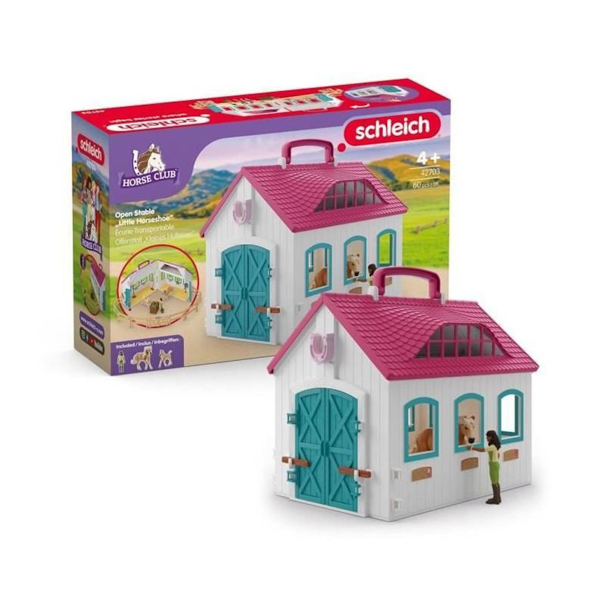 Schleich Coffret Écurie Transportable SCHLEICH 42703 Horse Club, Des 4 ans