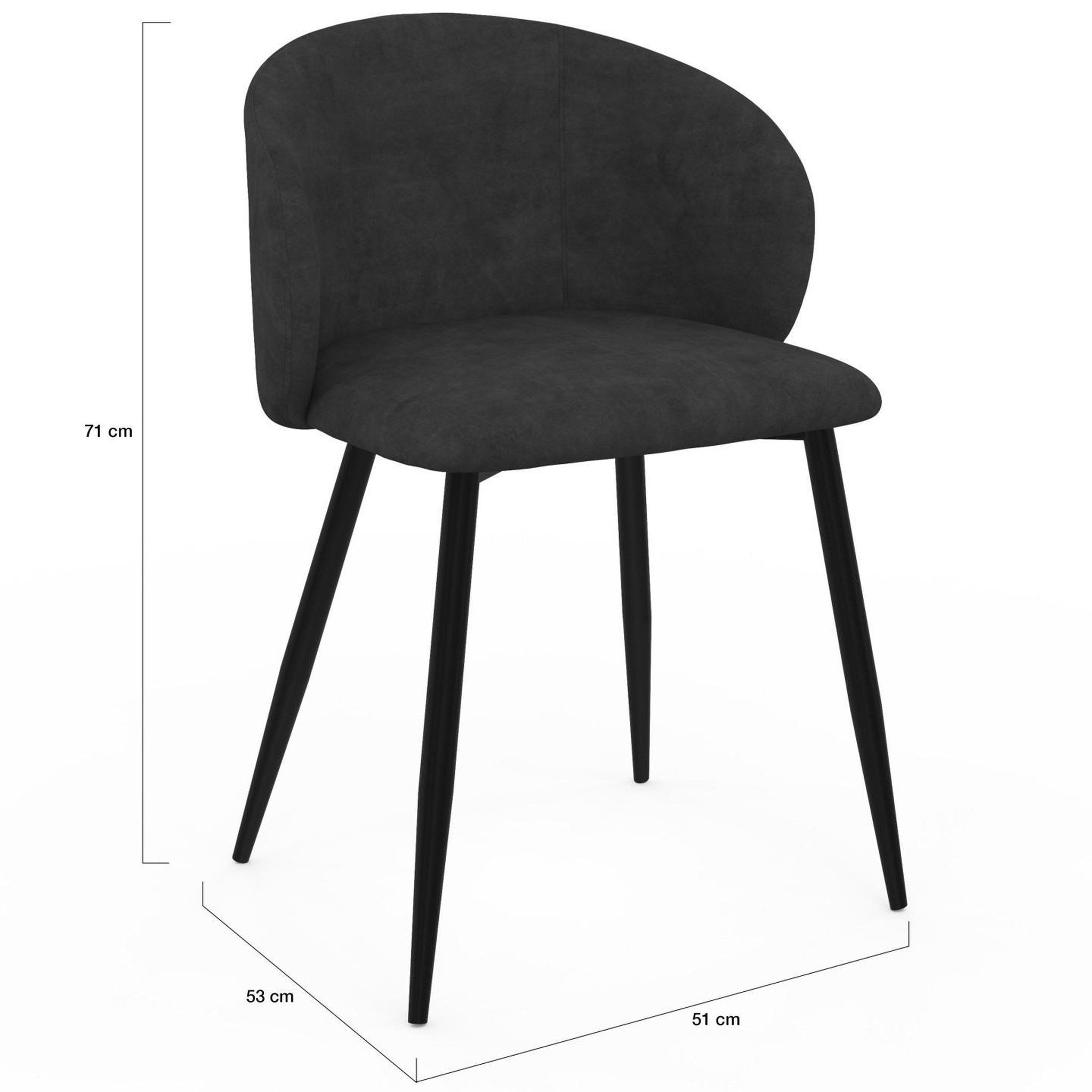 Voir la diapositive 5 : ID MARKET Lot de 6 chaises kira en velours noir pour salle à manger