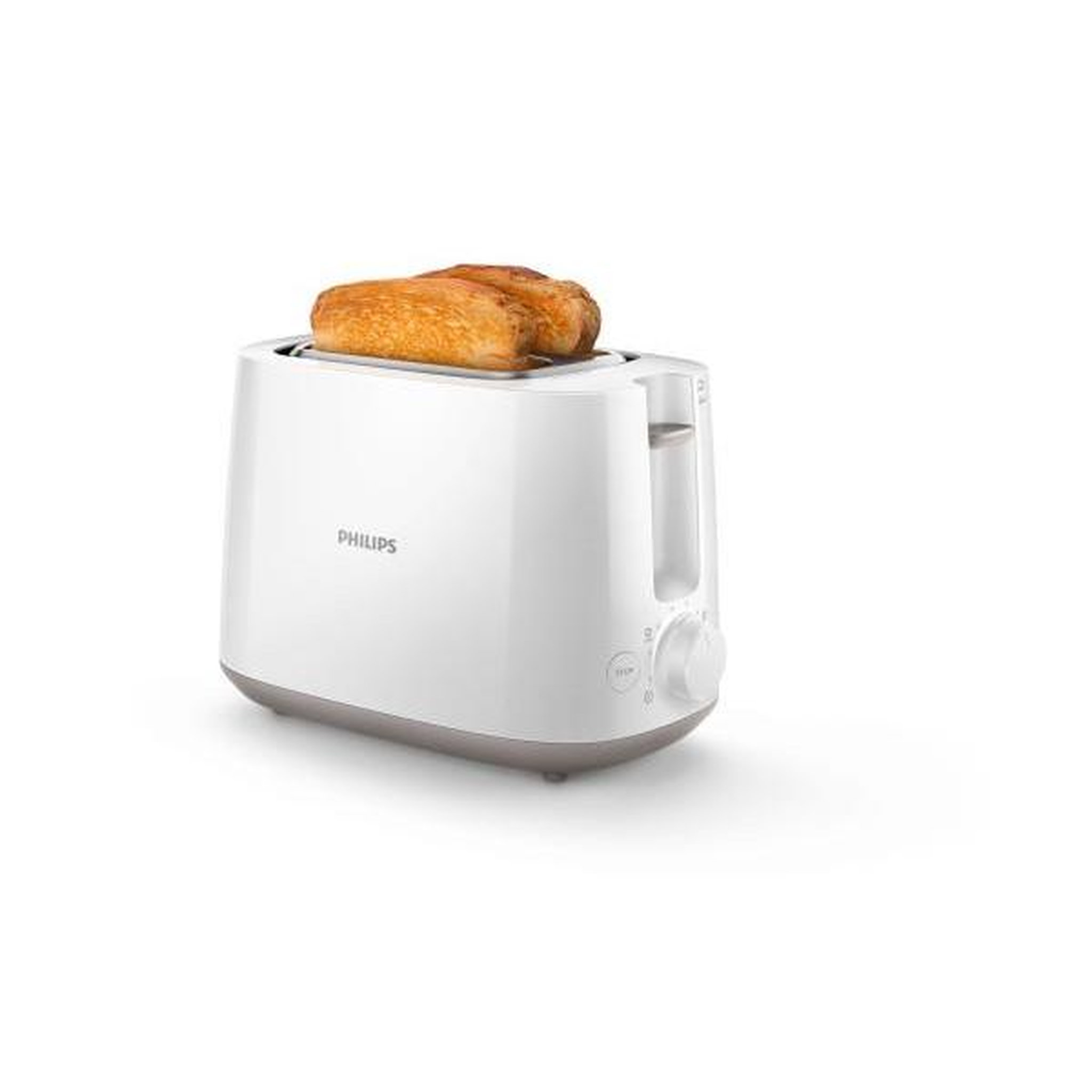 Voir la diapositive 3 : Philips Grille pain - toaster electrique  - philips - hd2581/00 - 2 fentes extra larges - 8 niveaux de dorage - 830 w - réchauffe viennoiseries - blanc