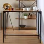 IDIMEX Table haute de bar LAMEGO mange-debout comptoir en métal avec plateau en fibres de bois, couleur brun rustique