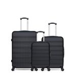 HERO Lot de 3 Valises Rigides Grand Format, Taille Moyenne et Cabine RENOSO. Coloris disponibles : Beige, Bleu, Gris, Rose, Noir