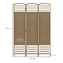 Voir la diapositive 3 : HOMCOM Paravent intérieur 3 panneaux pliables séparateur de pièce bois de peuplier bambou fibres de papier tressée coloris naturel