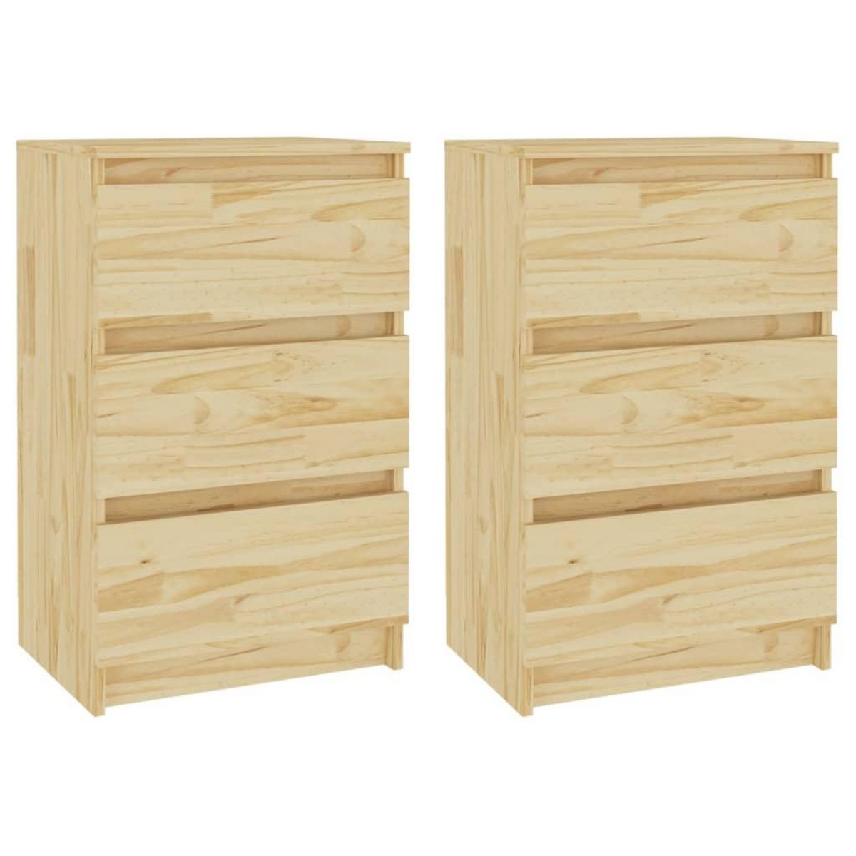 VIDAXL Tables de chevet 2 pcs 40x29,5x64 cm bois de pin solide