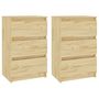 Voir la diapositive 2 : VIDAXL Tables de chevet 2 pcs 40x29,5x64 cm bois de pin solide