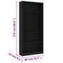 Voir la diapositive 6 : VIDAXL Bibliotheque a 5 niveaux Noir 80x24x175 cm Bois d'ingenierie