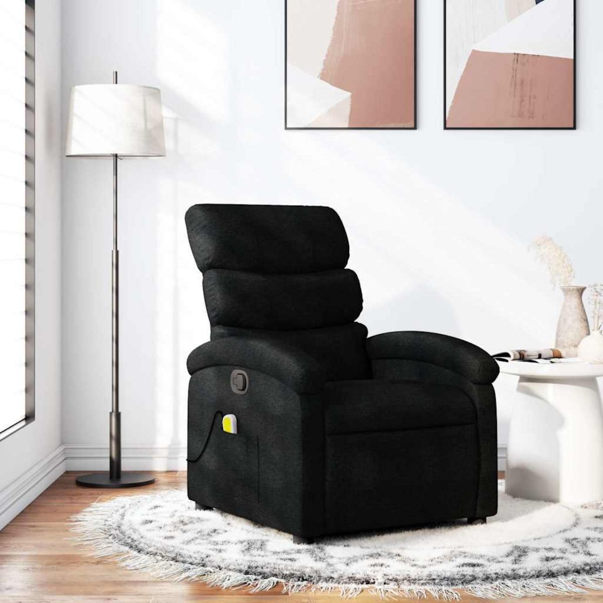 VIDAXL Fauteuil de massage inclinable Noir Tissu