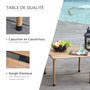 Voir la diapositive 5 : OUTSUNNY Table basse pliable de jardin camping plateau à lattes dim. 58L x 58l x 40H cm sac transport inclus bois sapin pré-huilé