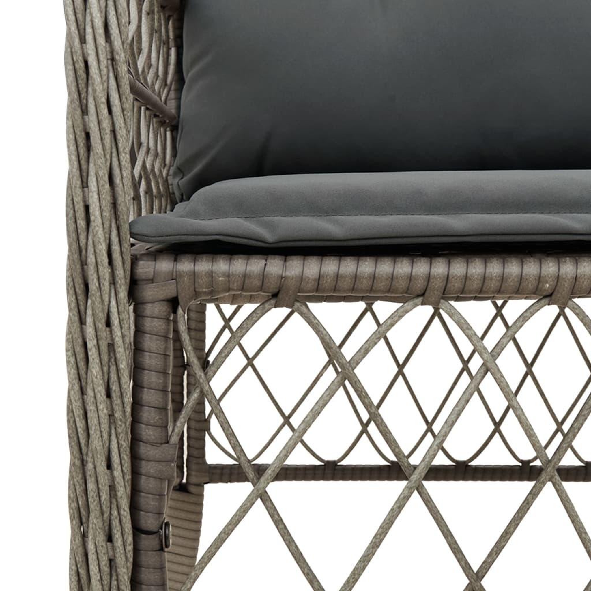 Voir la diapositive 5 : VIDAXL Ensemble a manger de jardin 9 pcs coussins gris resine tressee