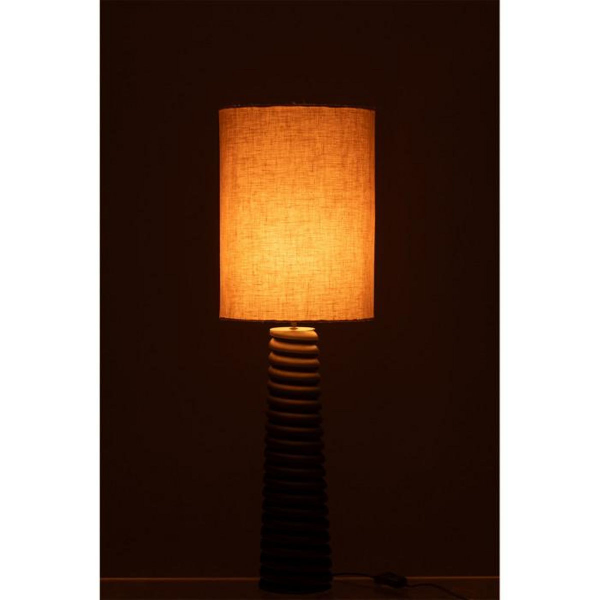 Paris Prix Lampe à Poser Filetage en Bois  Ailanthus  85cm Noir