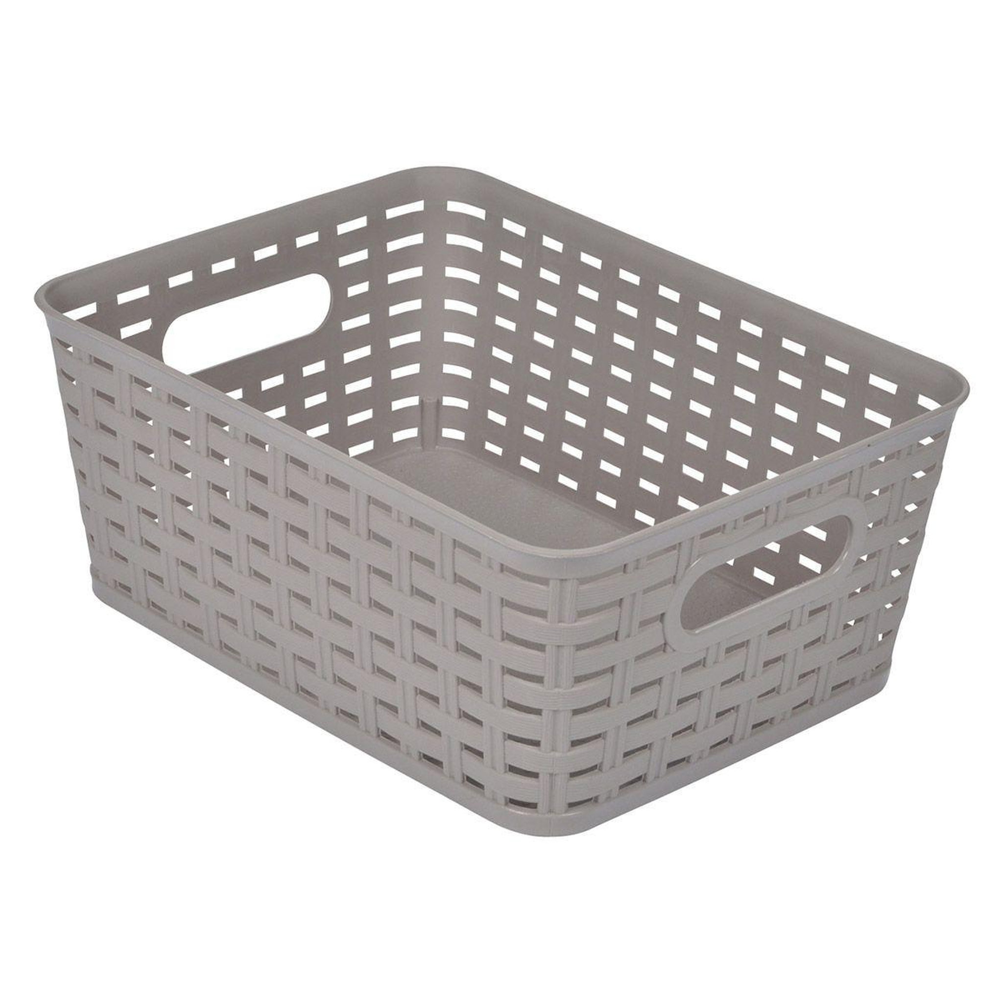 HOMEA Panière à linge  effet tressé  5l taupe