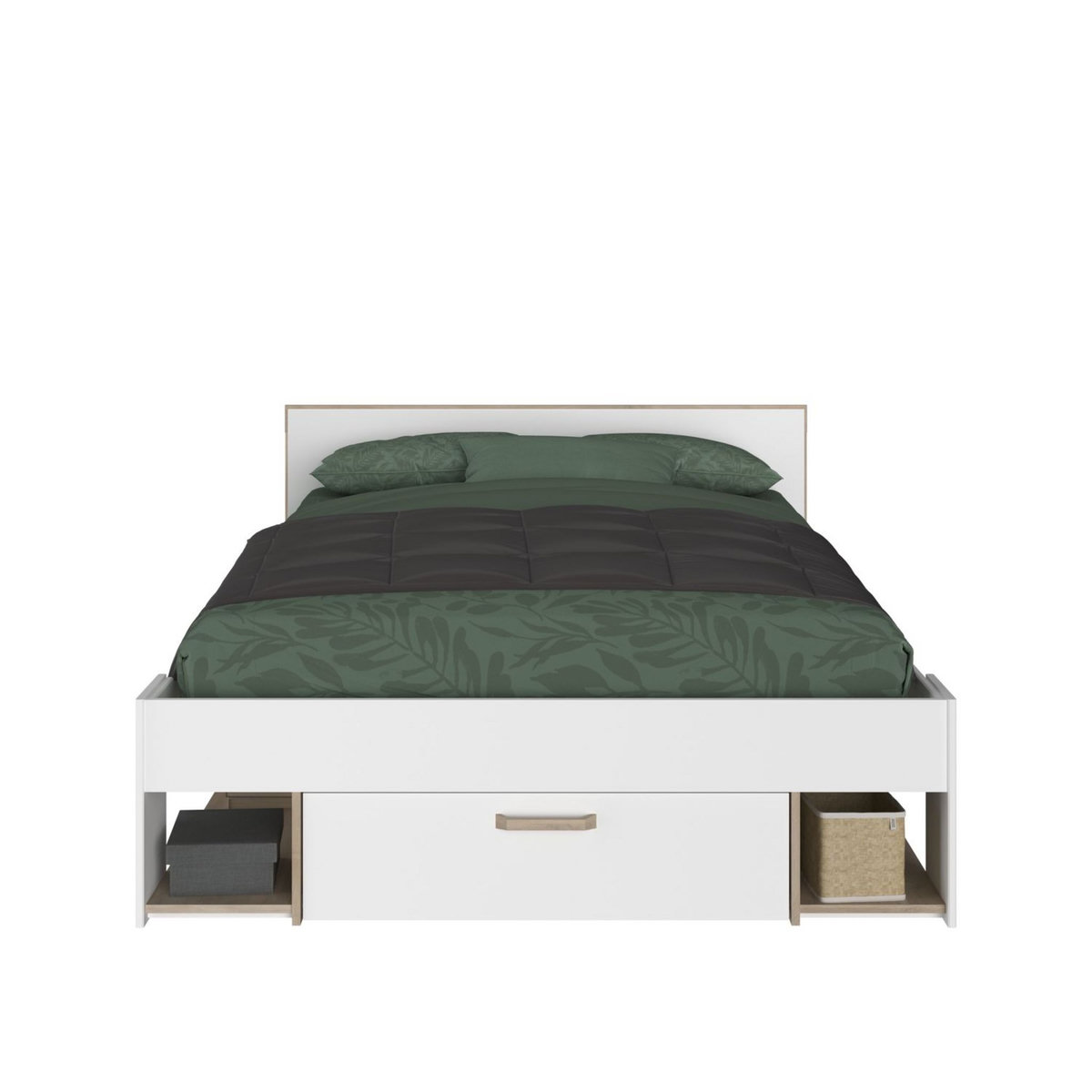 Lit double avec rangements 140X190/200 cm SANDRINE