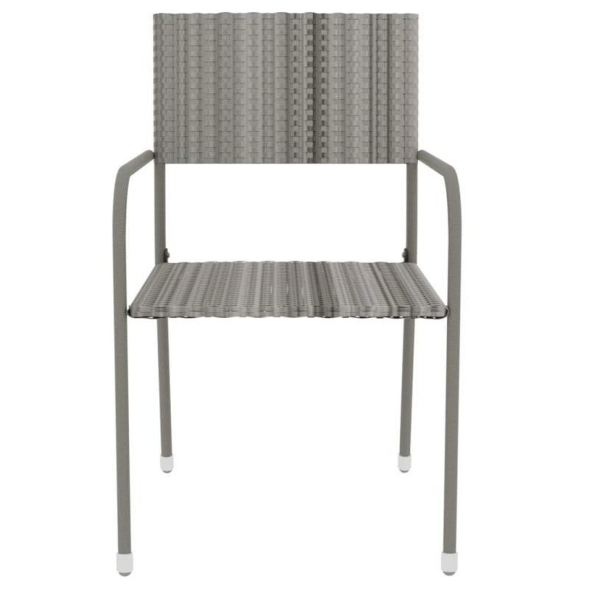 VIDAXL Ensemble à manger de jardin 3 pcs Résine tressée Gris