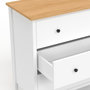 Voir la diapositive 6 : ID MARKET Commode 3 tiroirs ACHILLE 80 cm bois blanc plateau bois
